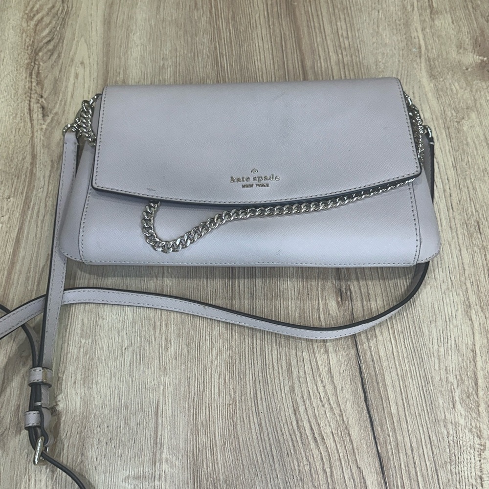 Kate Spade Gray Crossbody Bag with Chain Detail